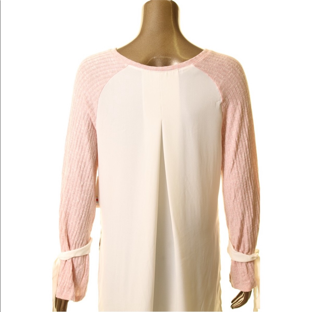 KENSIE ROSE TIE SLEEVE BOHO TOP - Picture 4 of 8